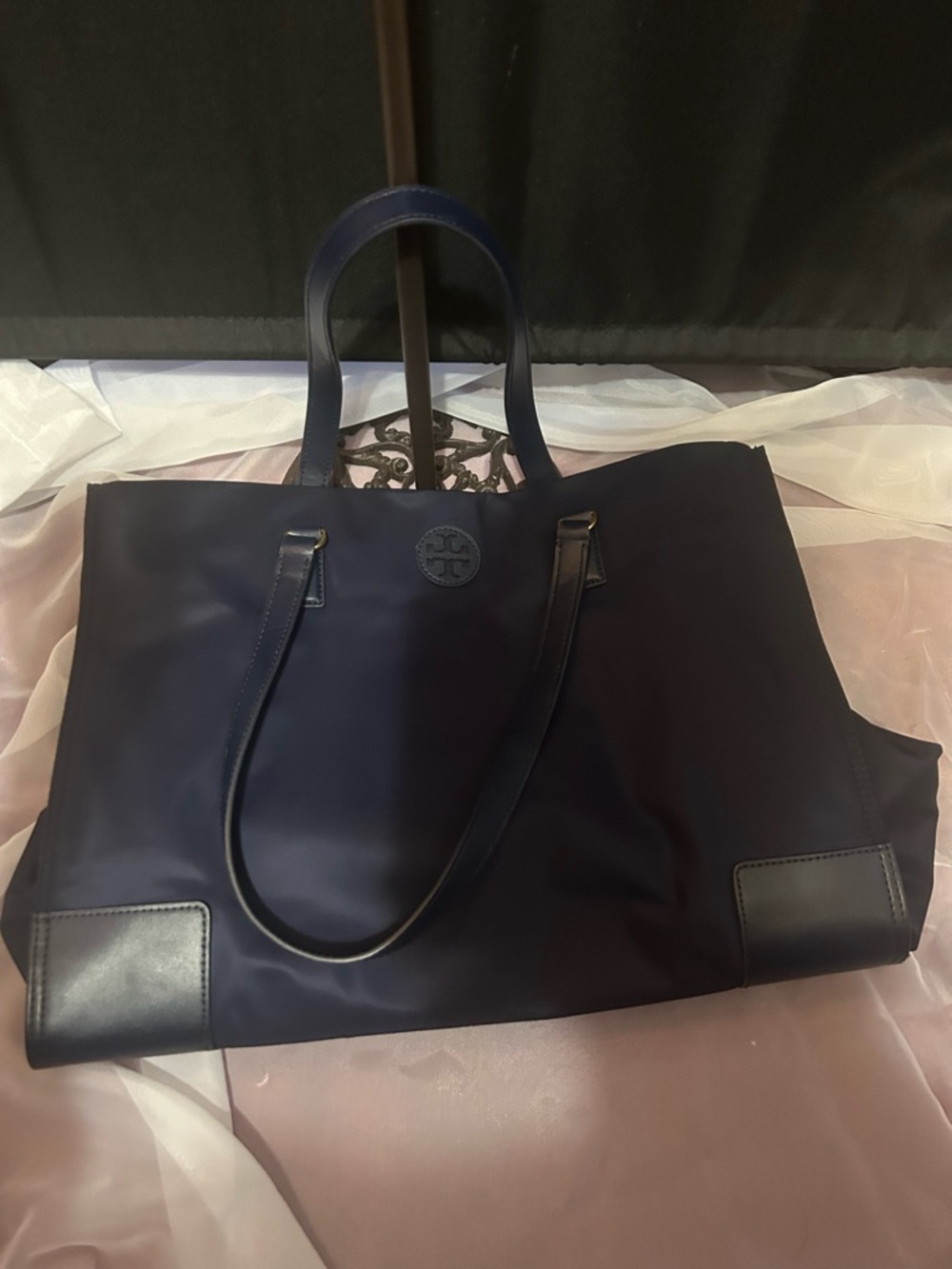 Tory Burch navy blue tote